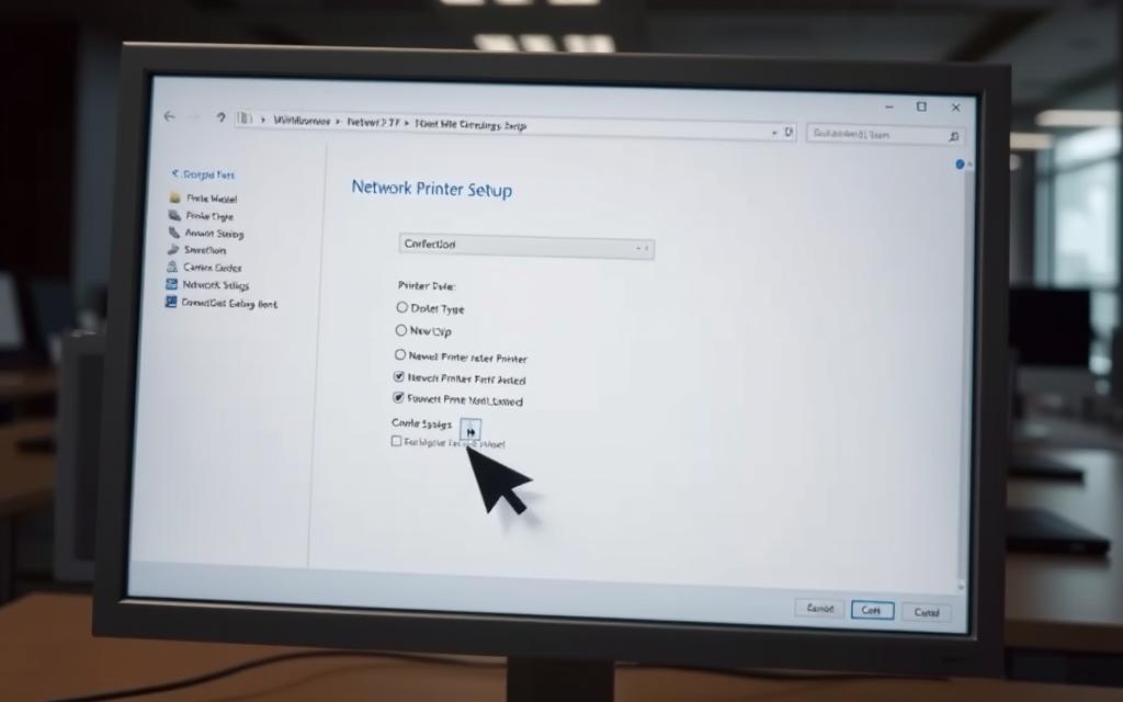 Windows network printer setup
